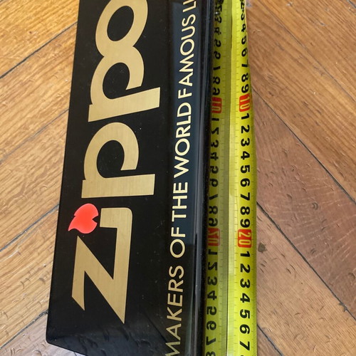 Zippo promotional plexiglass tabletop sign used