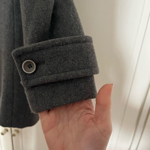 Zini coat for girls 7 years like new, wool with natural fur gray