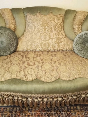Antique Viennese living room set used with 4 armchairs and triple sofa