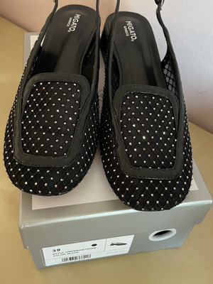 Migato sandals with strass like new, size 39, black