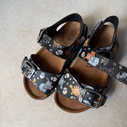 Alegria kids anatomical sandals No24 with cork sole and dinosaurs new