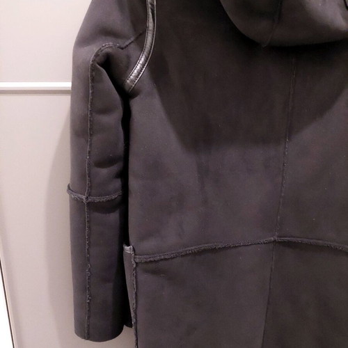 Zara reversible mouton coat new black