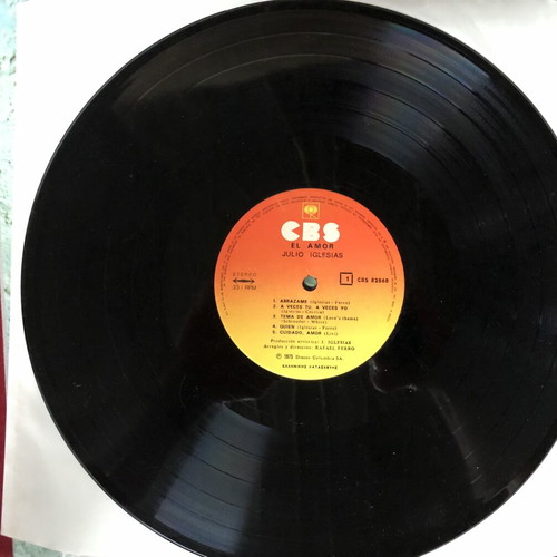 Julio Iglesias El Amor LP 1975 first Greek pressing vintage
