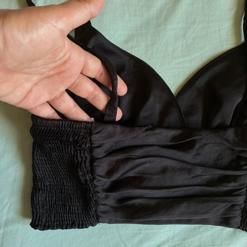 Zara Satin Smocked Crop Top size XS like new, black