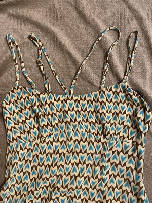 Pull & Bear summer dress new, beige and turquoise, size M