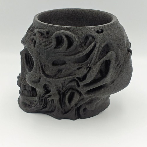Skull Pencil Holder 3D Printed Black Matte PLA