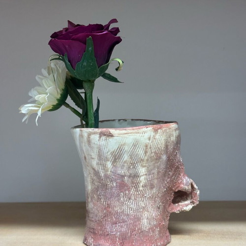 Handmade Ceramic Vase Love Art & Animals New