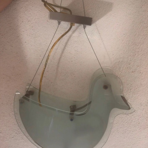 Children's glass duck ceiling light like new