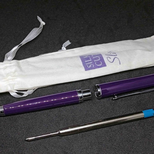 Silk Cut pack used with pen, matches and lighter