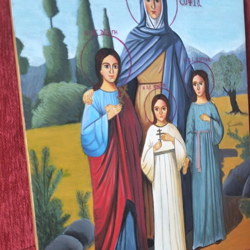Agiosofia icon used, handmade egg tempera on wood