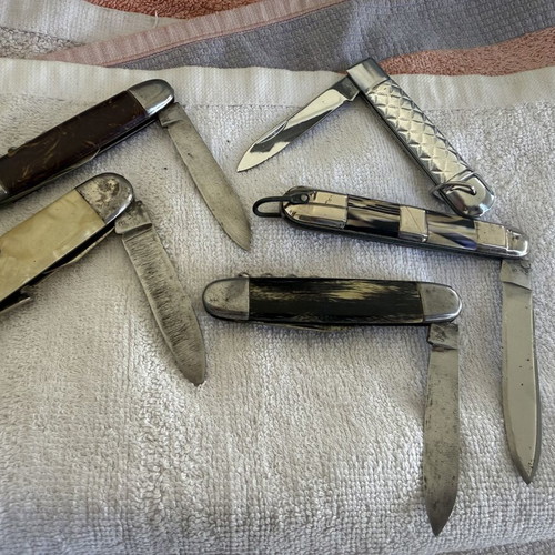 Pocket knives used, set of 5