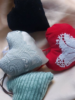 Set of fabric hearts new, handmade decorative
