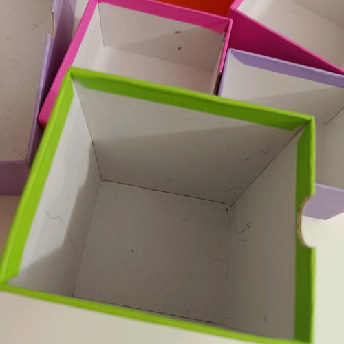 Colorful desktop organiser with drawers used
