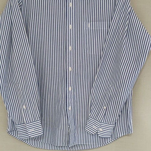 YSL Yves Saint Laurent long sleeve shirt, blue and white stripes, size XL