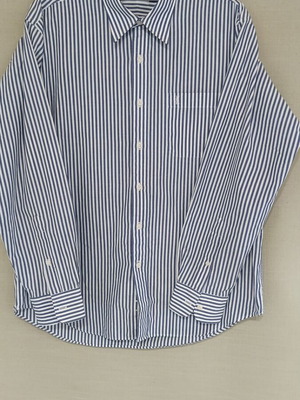 YSL Yves Saint Laurent long sleeve shirt, blue and white stripes, size XL