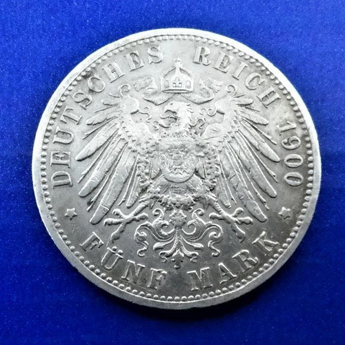 German States Prussia 5 mark 1900 coin used