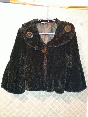 Fur Jacket Black Like New, One Size