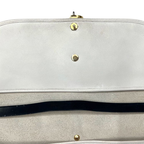 Christian Dior vintage λευκό δερμάτινο clutch μεταχειρισμένο