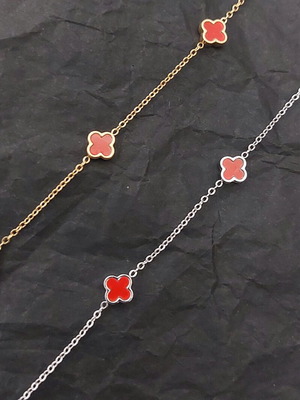 Bracelet new, mini V c red stainless steel