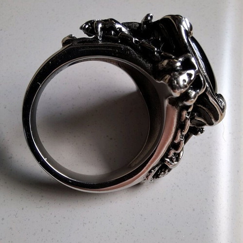 Gothic ring 2cm Et Nox hard and heavy like new, men's