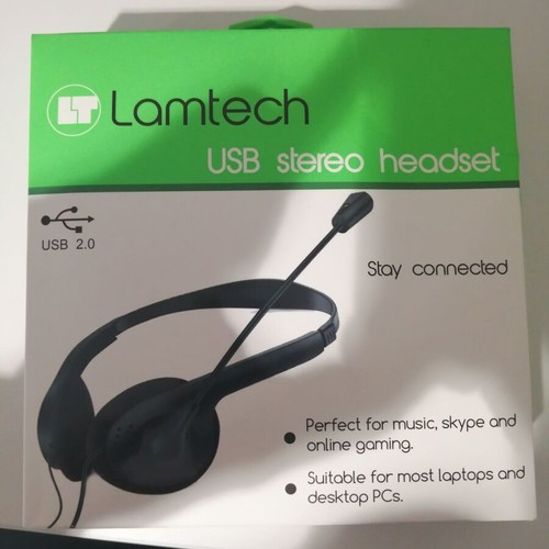Lamtech Over Ear Multimedia Headphones with Microphone and USB-A Connection new