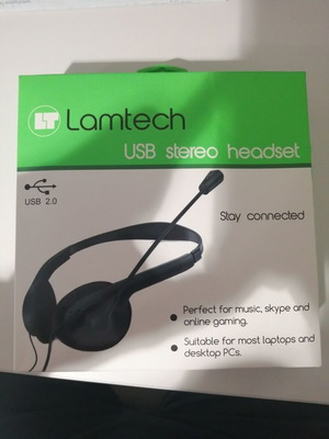 Lamtech Over Ear Multimedia Headphones with Microphone and USB-A Connection new