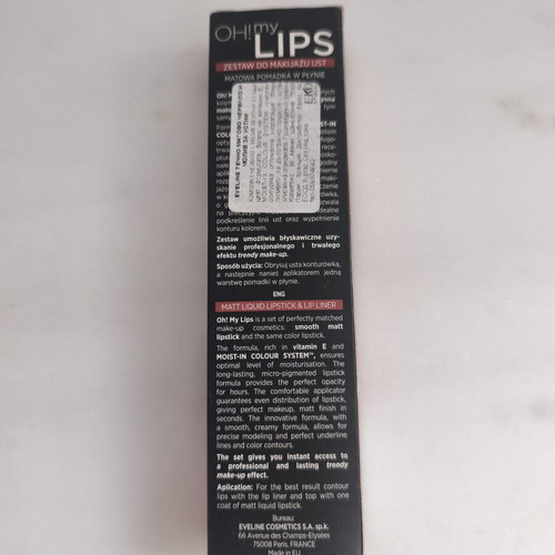 Eveline Oh! My Lips Liquid Matt Lipstick and Contour Lip Liner Flamenco Red