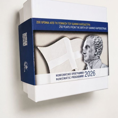 Silver Collectible Coin 10€ 2026 Kapodistrias Proof with Case and Certificate