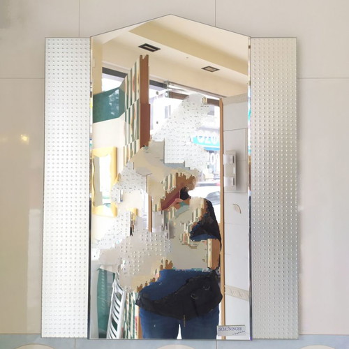 Bathroom mirror 50x70 cm new, modern glass