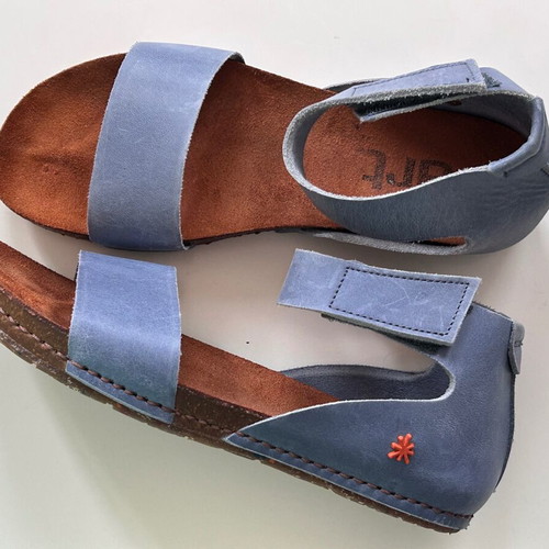 Art women's sandals size 38 new light blue leather