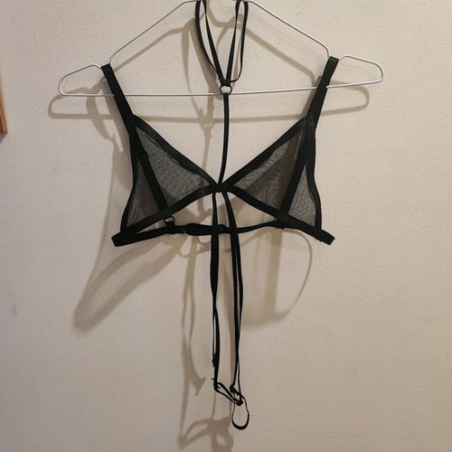 Lingerie set mesh with adjustable size, new, black