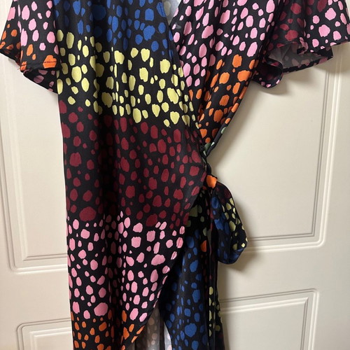 Never Fully Dressed Wrap Dress With Leopard Print Like New