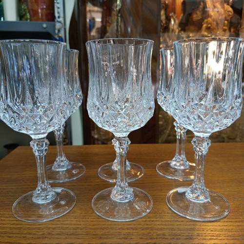 Glass wine glasses stemmed rhombus set of 6 new