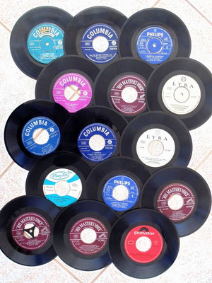 Vinyl 45 RPM Records Set of 15 Used, Greek Laiko & Light Music