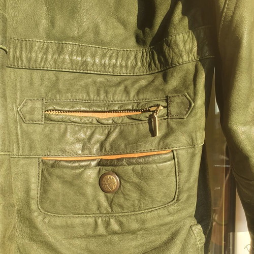 Vintage leather jacket Estilo exclusive medium, slightly used, cypress