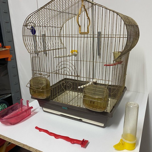 Canary cage like new with feeders, waterers and accessories