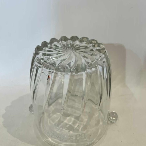 Metaxa glass ice bucket with tongs used