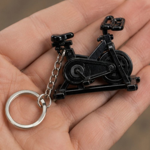 3D Printed Spinning Bike Keychain PETG-CF