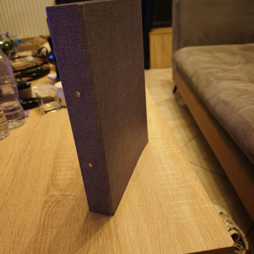 Set of three A4 filing binders in purple shades like new