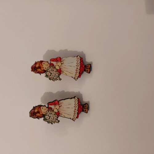 Wooden earrings with stainless steel clasp Sarah Kay new, beige and red