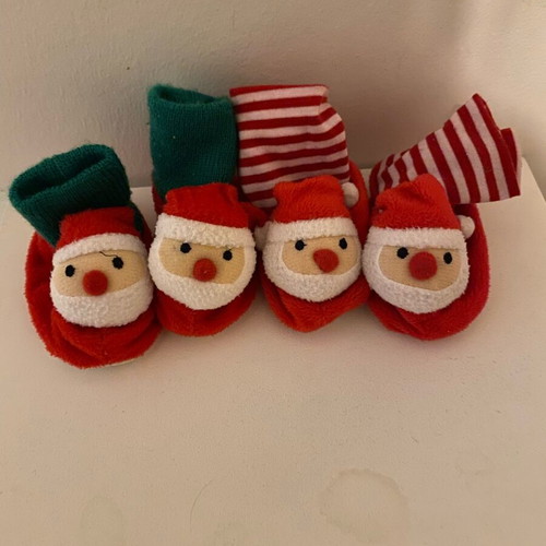 Christmas Baby Socks like new, size 19-21, non-slip