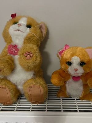 FurReal Friends Daisy Cat Play With Me plush used, mom and kitten set