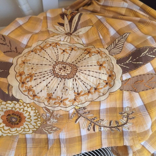 Derhy vintage dress with embroidery new, size M, brown and yellow