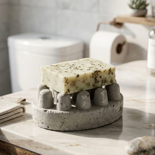 Handmade Concrete Soap Dish Minimalist Bathroom Decor