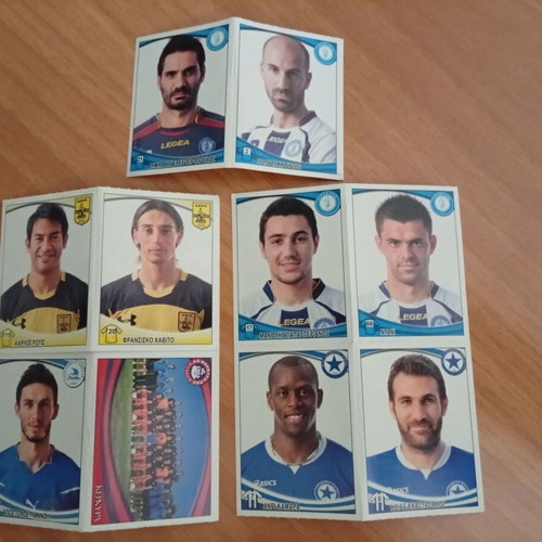Αυτοκόλλητα Panini Super League 2011 μεταχειρισμένα, πακέτο 10 διαφορετικά με πλάτη