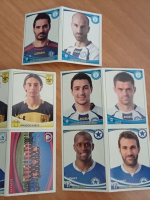 Αυτοκόλλητα Panini Super League 2011 μεταχειρισμένα, πακέτο 10 διαφορετικά με πλάτη