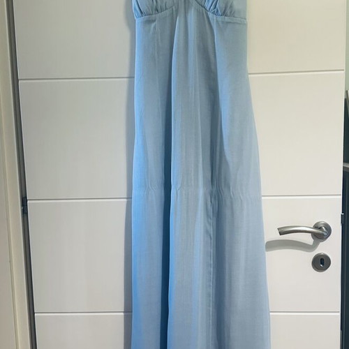 New Face Maxi Dress baby blue cross-back like new