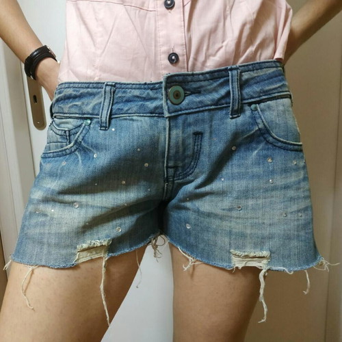 Bershka Denim Shorts like new, low waist, blue, size 38