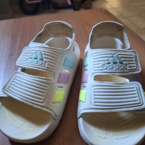Adidas children's sandals size 25 used, white multicolor