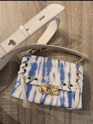 Michael Kors Cece mini τσάντα μεταχειρισμένη, χιαστί, άσπρη και μπλε